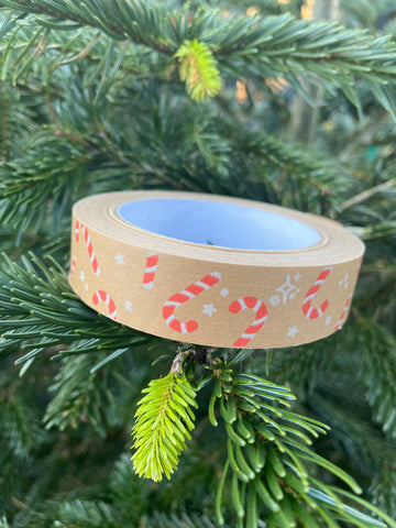 Candy cane tape (kraft)