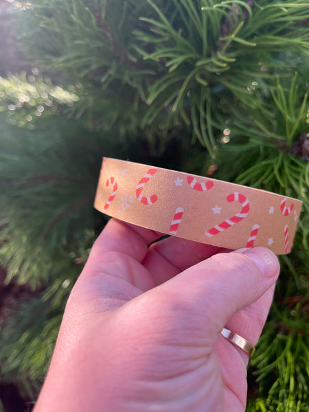 Candy cane tape (kraft)