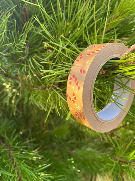 Candy cane tape (kraft)