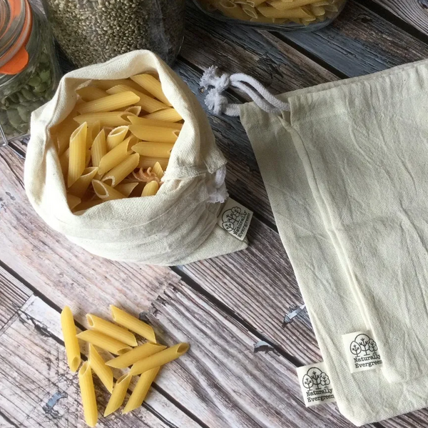 Naturally Evergreen Organic Cotton Produce Bags x3