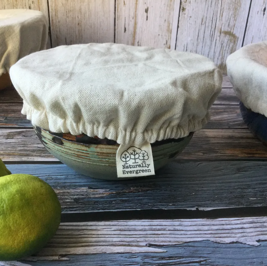 Naturally Evergreen Organic Cotton Bowl Covers x3