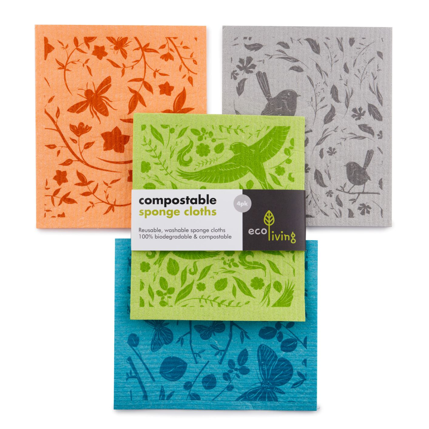 Compostable Reusable cellulose Cloth (4 pack)