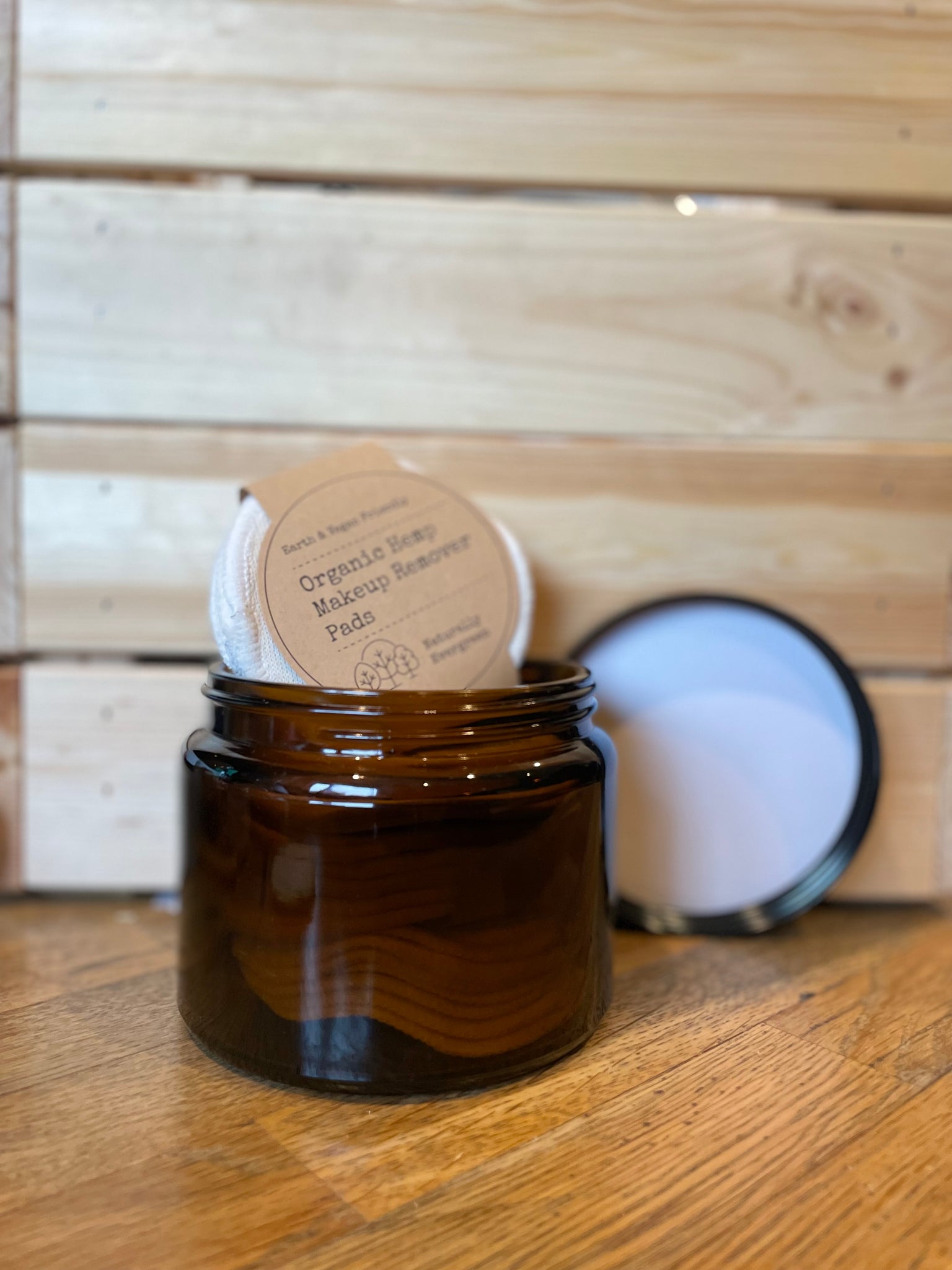 Amber glass storage jar (large)