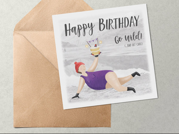 Wild swimming recycled greetings cards
