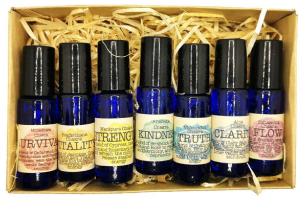 Floating Feather - Essential Oil Roll on chakra balancing set
