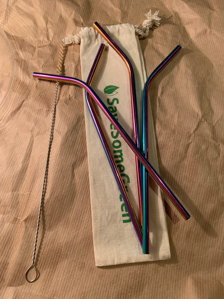 Stainless Steel angled Straw - multipack
