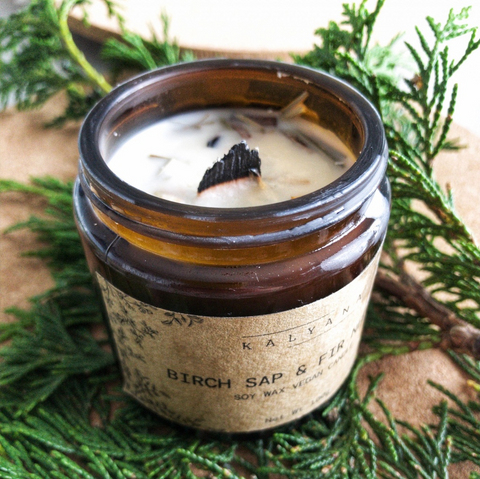 Eco soy wax fir needle & birch sap candle