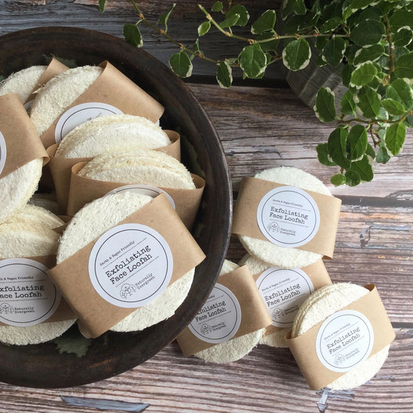 Naturally evergreen mini loofah discs