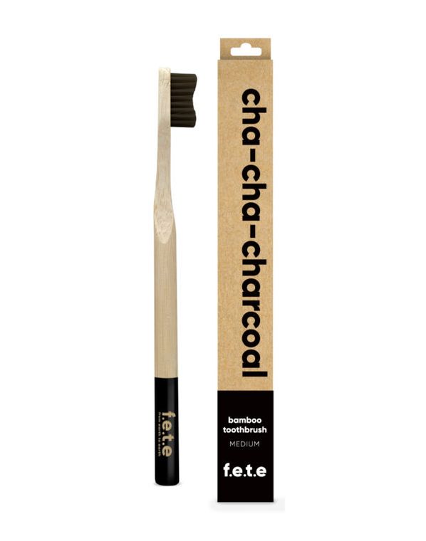 Cha-Cha-Charcoal  - Black Medium  (Charcoal infused bristles)