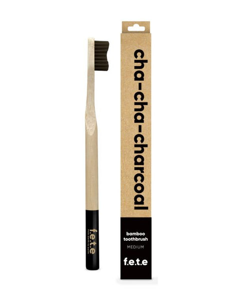 Cha-Cha-Charcoal  - Black Medium  (Charcoal infused bristles)